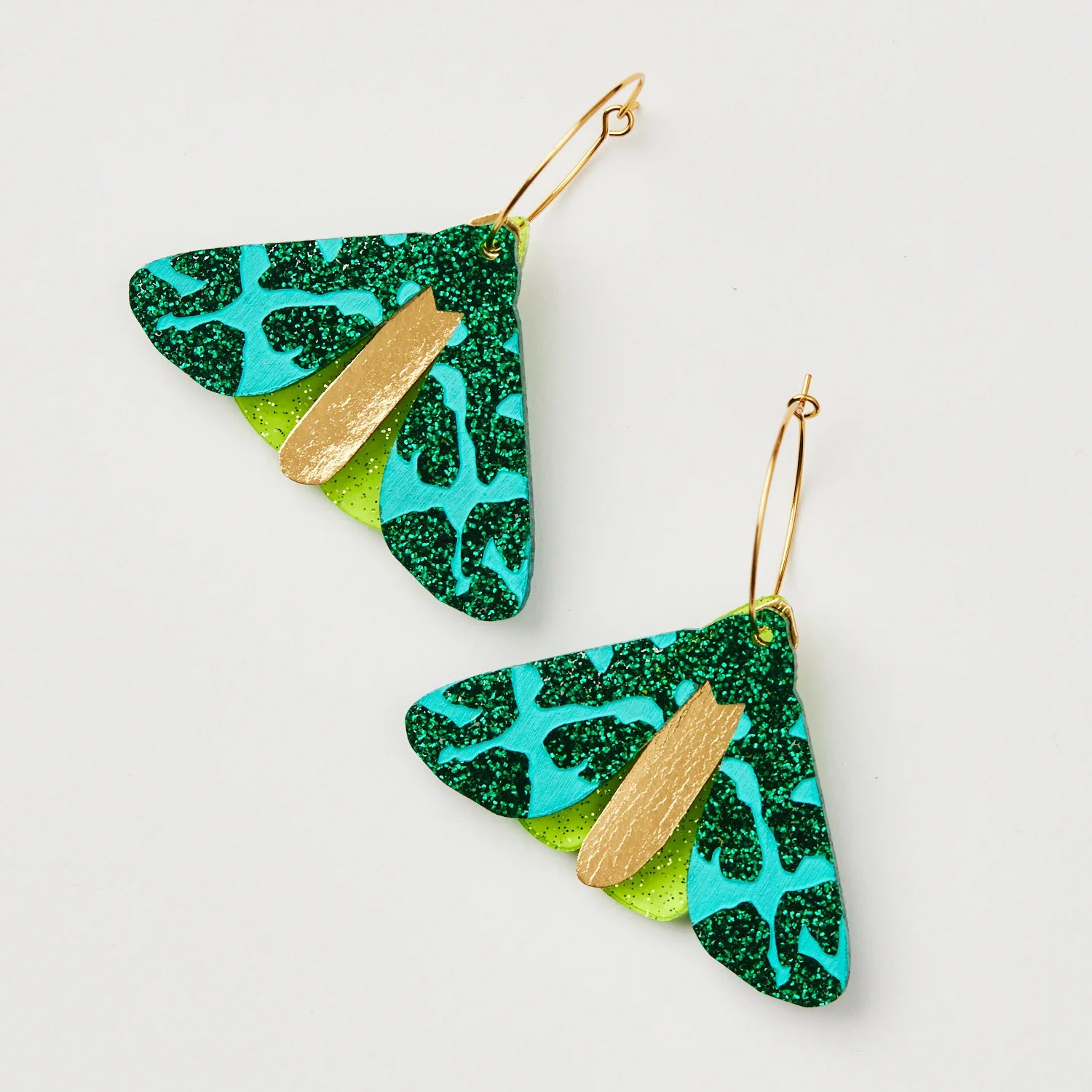 Moth Earrings | Martha Jean | Forest Green