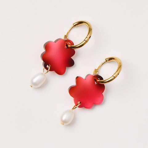Cloud + Pearl Earrings - TORTOISE PINK | Martha Jean