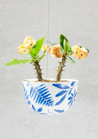 Decorative Hanging Planter | Blue Botantical | Angus & Celeste