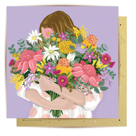 Bouquet Hug Greeting Card | La La Land