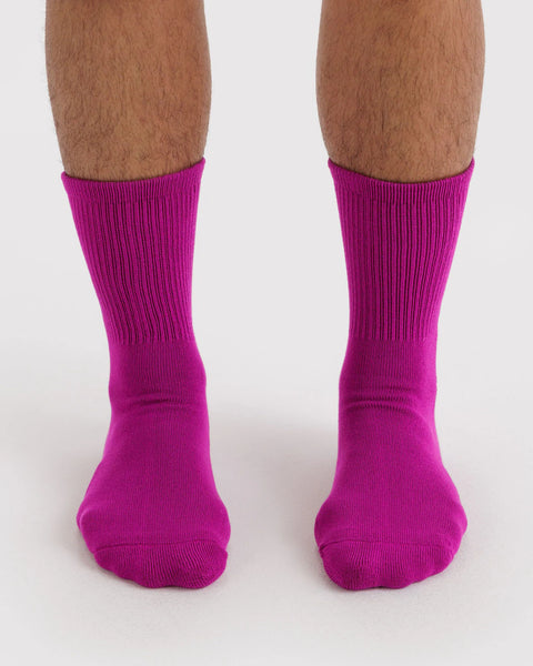 Baggu | Ribbed Socks | Deep Fuchsia Mix