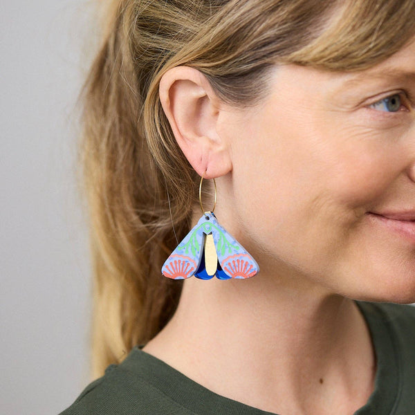 Moth Wattle Earrings - Periwinkle/Cobalt | Martha Jean