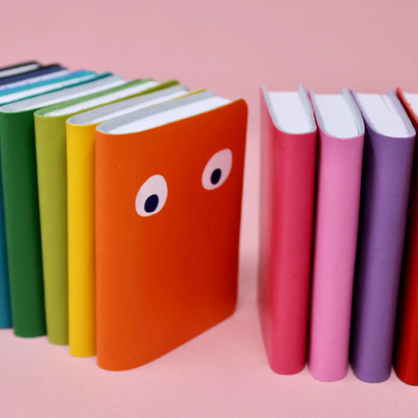 Googly Eye Mini Leather Notebook | Ark Colour Design | Hot Pink