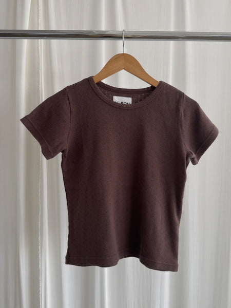 Pointelle Core Babe Tee - Chocolate | Le Bon Shoppe
