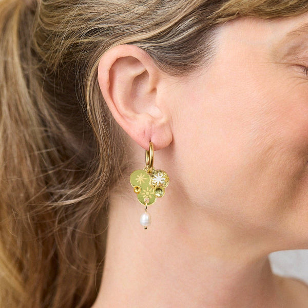 Wattle Drop with Pearl Earrings - Gold | Martha Jean