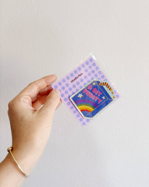 A Bit Fruity Waterproof Hologram Vinyl Sticker | Studio Flos