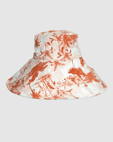 Reversible Wide Brim Bucket Hat | Boom Shankar | Western Palm/Light Blue