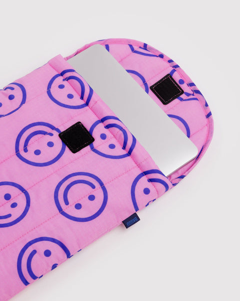 Baggu | Puffy Laptop Sleeve 13"/14" | Pop Pink Happy