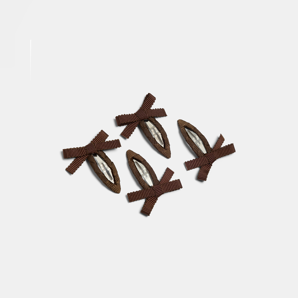 Bow Snap Clips in Chocolate | Chunks