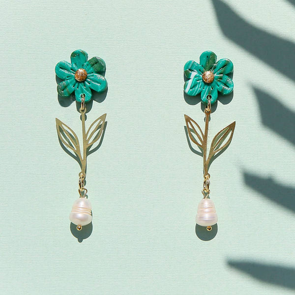 Emerald Flower Drops | Kingston Jewellery