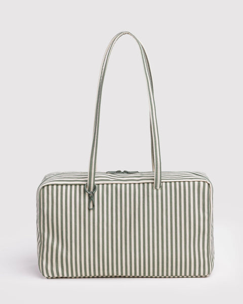 Baggu | Medium Nylon Bowler Bag | Sage Stripe