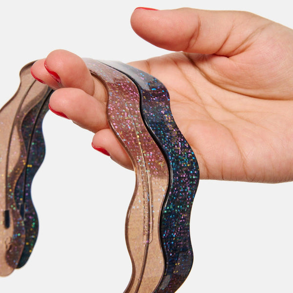 Wavy Headband in Dark Sparkle | Chunks
