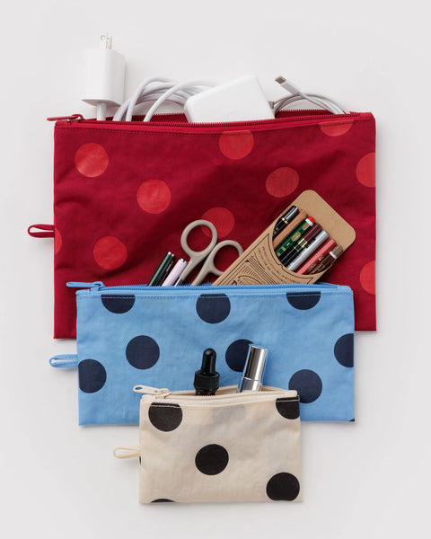 Baggu | Flat Pouch Set | Polka Dot Mix