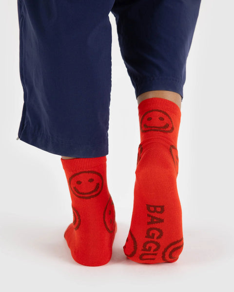 Baggu | Crew  Socks | RED HAPPY