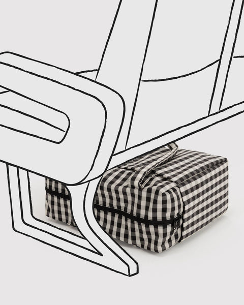 Baggu | Small Cloud Carry-On | Black And Cream Gingham