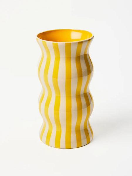 PALMA YELLOW STRIPE VASE | Jones & Co