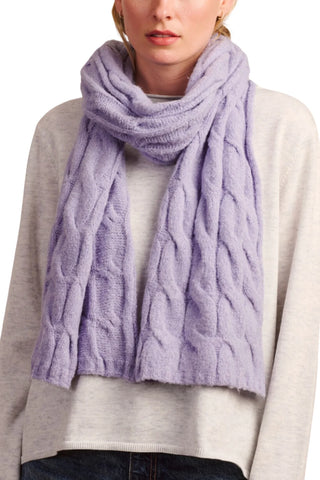 Lilac Recycled Cable Knit Scarf | Tiger Tree