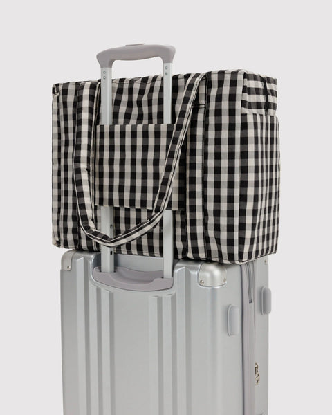 Baggu | Small Cloud Carry-On | Black And Cream Gingham
