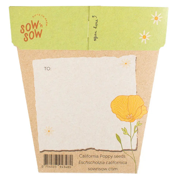 California Poppy Gift of Seeds  | Sow n Sow