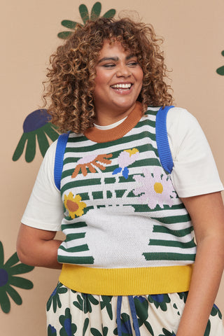Budding Vase Knitted Vest | Wolf & Mishka