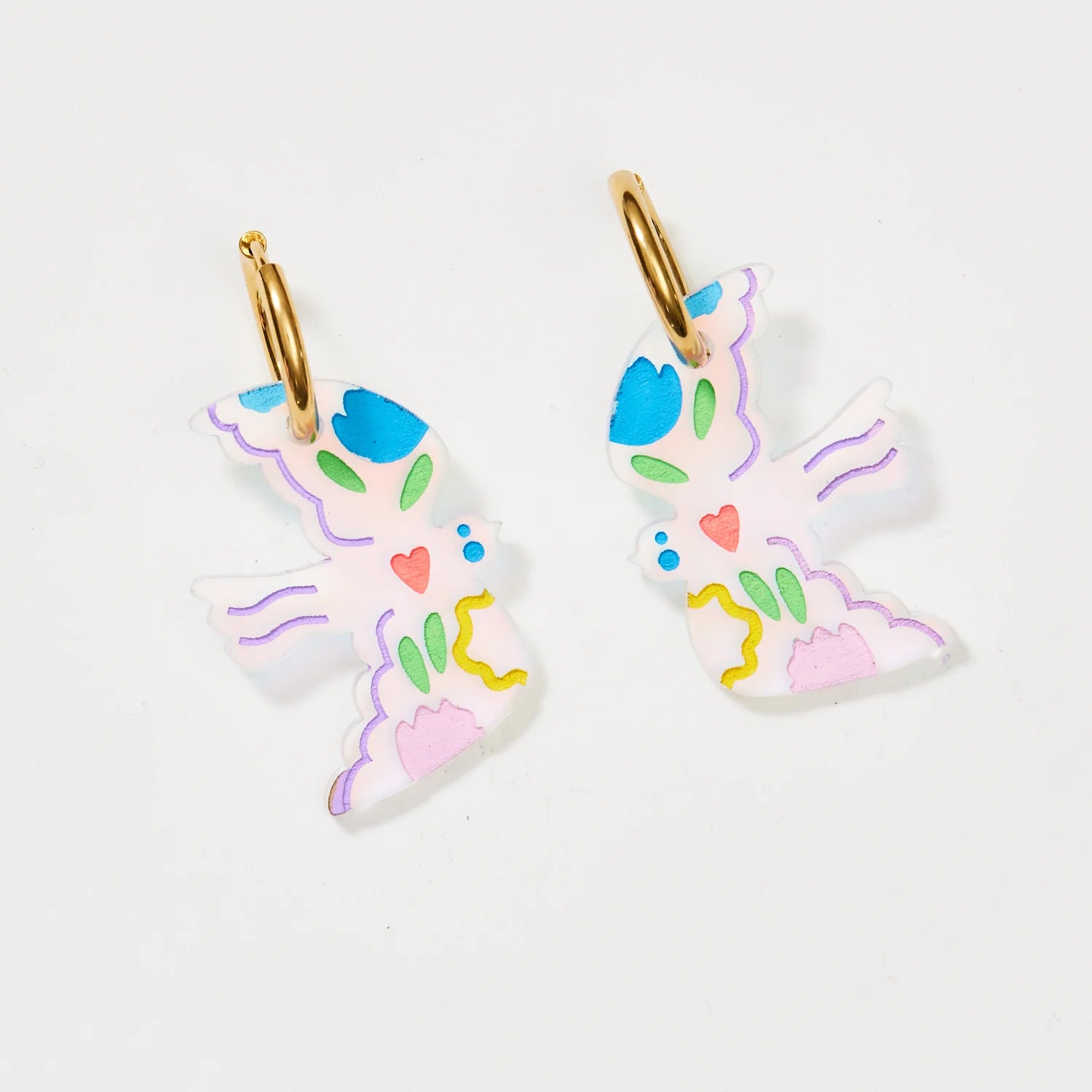 Large Bird Earrings - Iridescent | Martha Jean