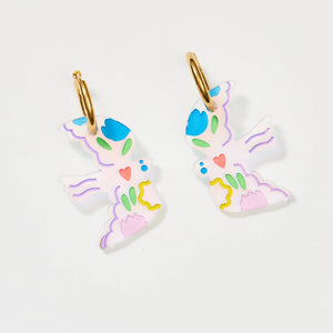 Large Bird Earrings - Iridescent | Martha Jean