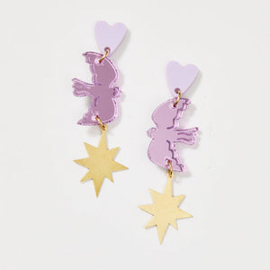 Star Bird Earrings - Lilac | Martha Jean