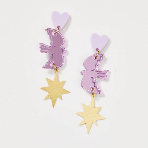Star Bird Earrings - Lilac | Martha Jean