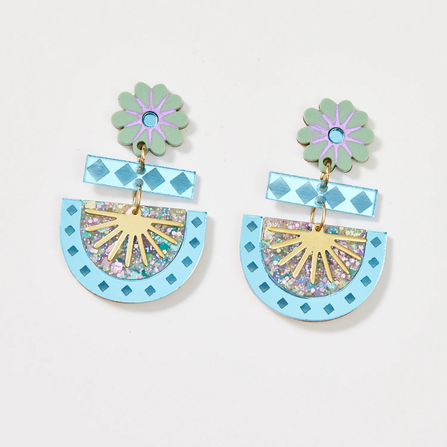 Betty Earrings - Sage / Blue | Martha Jean