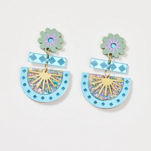 Betty Earrings - Sage / Blue | Martha Jean