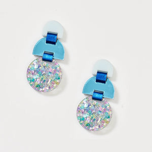 Half Moon Earrings - Blue Mermaid | Martha Jean
