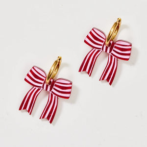 Bow Earrings - Red | Martha Jean