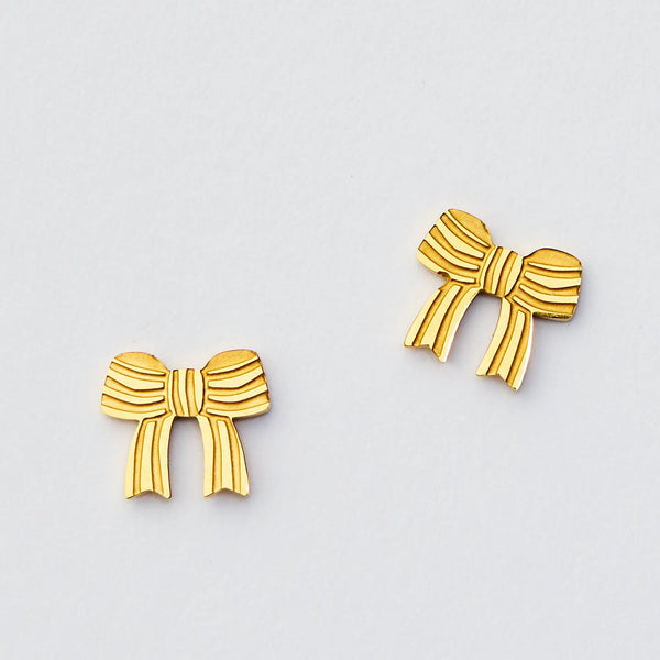 Bow Stud Earrings - Gold | Martha Jean