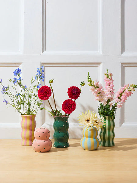PALMA VASE GREEN PINK DOTTY | Jones & Co