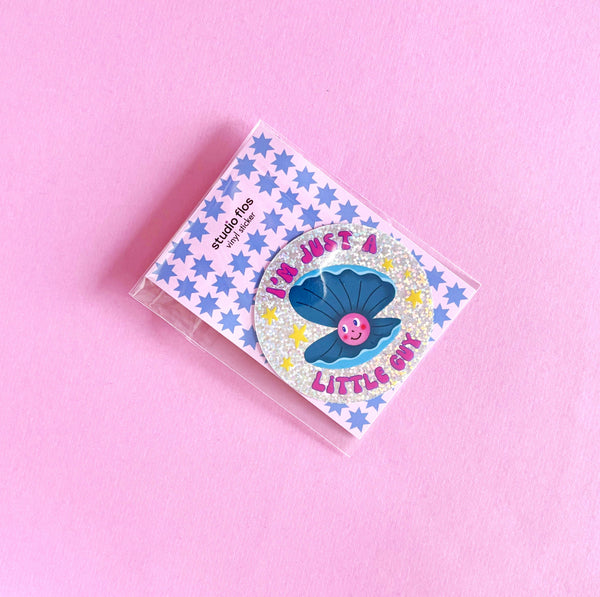 Just A Little Guy Glitter Vinyl Sticker | Studio Flos