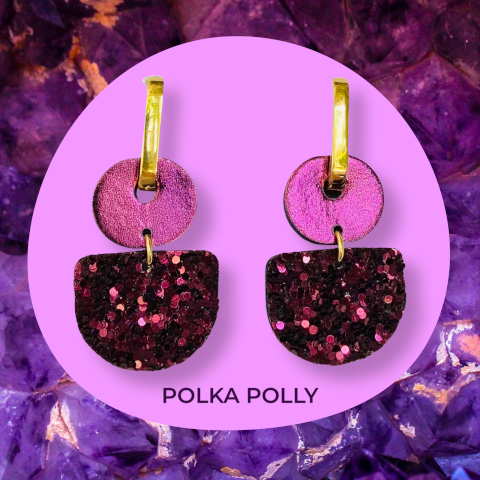 Winter Plum Dainty Hoops | Polka Polly