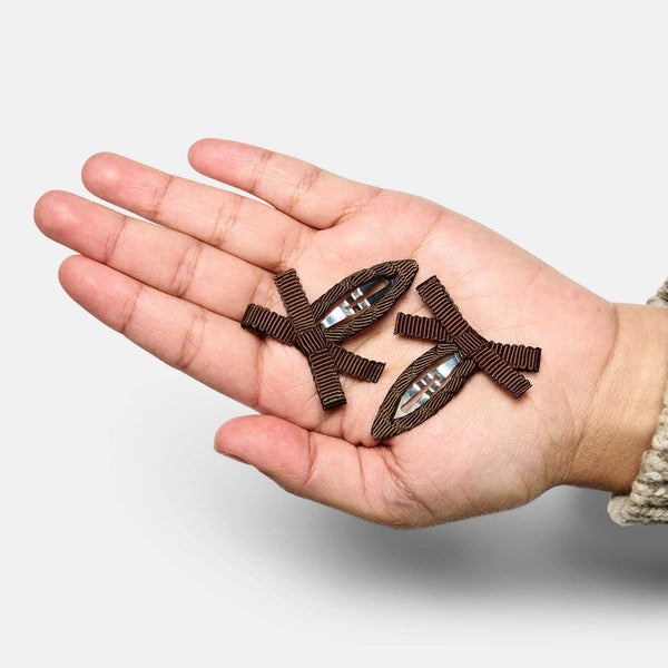 Bow Snap Clips in Chocolate | Chunks