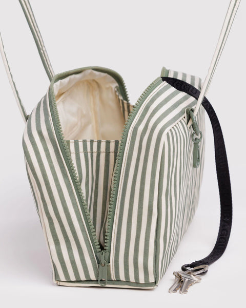 Baggu | Nylon Bowler Bag | Sage Stripe