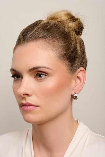 Silver Kinsley Twist Hoops | Tiger Tree