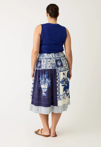 Coco Pintuck Skirt - Lyon Tile | Nancybird