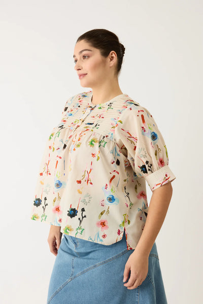 Gwen Blouse - Watercolour Cream | Nancybird