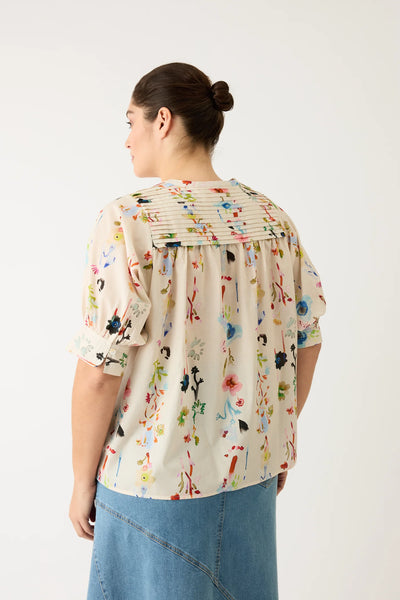 Gwen Blouse - Watercolour Cream | Nancybird