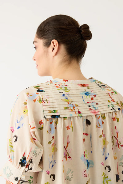 Gwen Blouse - Watercolour Cream | Nancybird