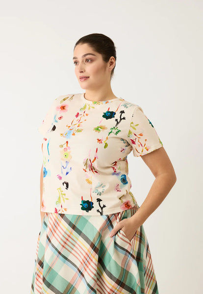 Apollo Tee - Watercolour Cream | Nancybird