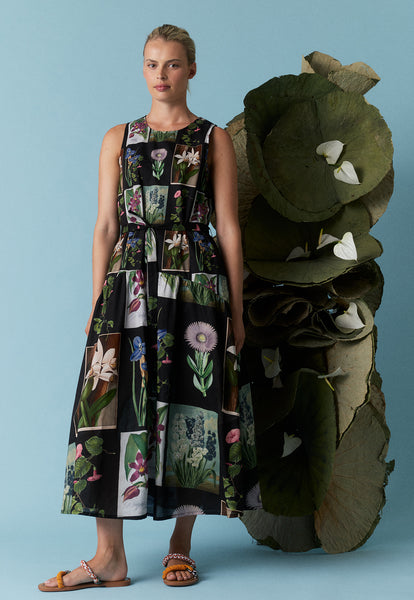 Clementine Dress - Charcoal Archive Floral | Nancybird
