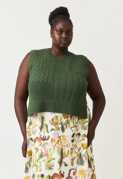 Billie Cable Vest - Cypress Green | Nancybird