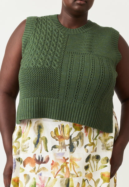 Billie Cable Vest - Cypress Green | Nancybird