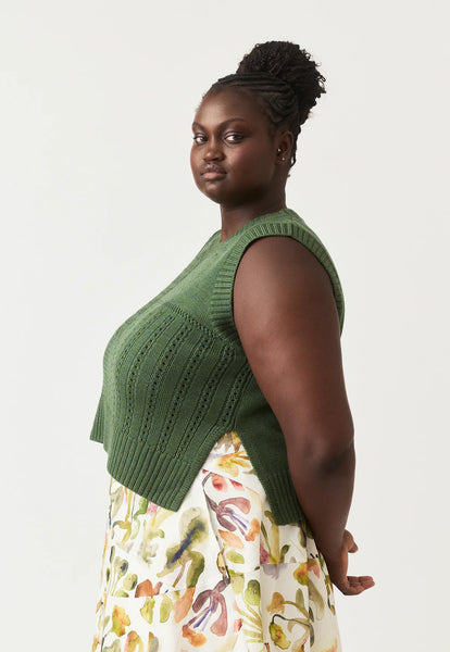 Billie Cable Vest - Cypress Green | Nancybird