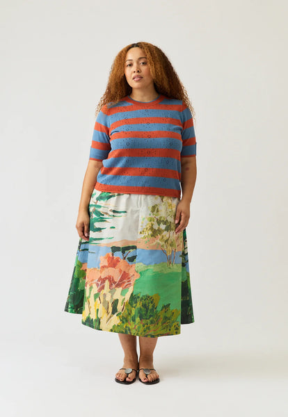 Rana Knit Tee - Terracotta Stripe | Nancybird