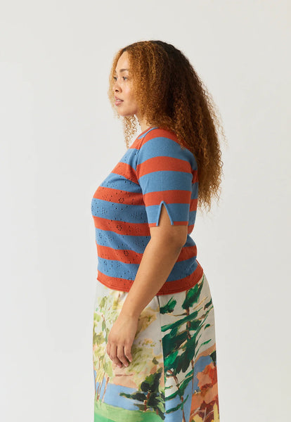 Rana Knit Tee - Terracotta Stripe | Nancybird